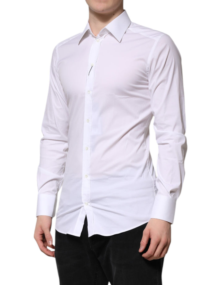 Dolce &amp; Gabbana Sample Sale Dolce &amp; Gabbana White Cotton GOLD Long Sleeves Formal Shirt - | Designer outlet