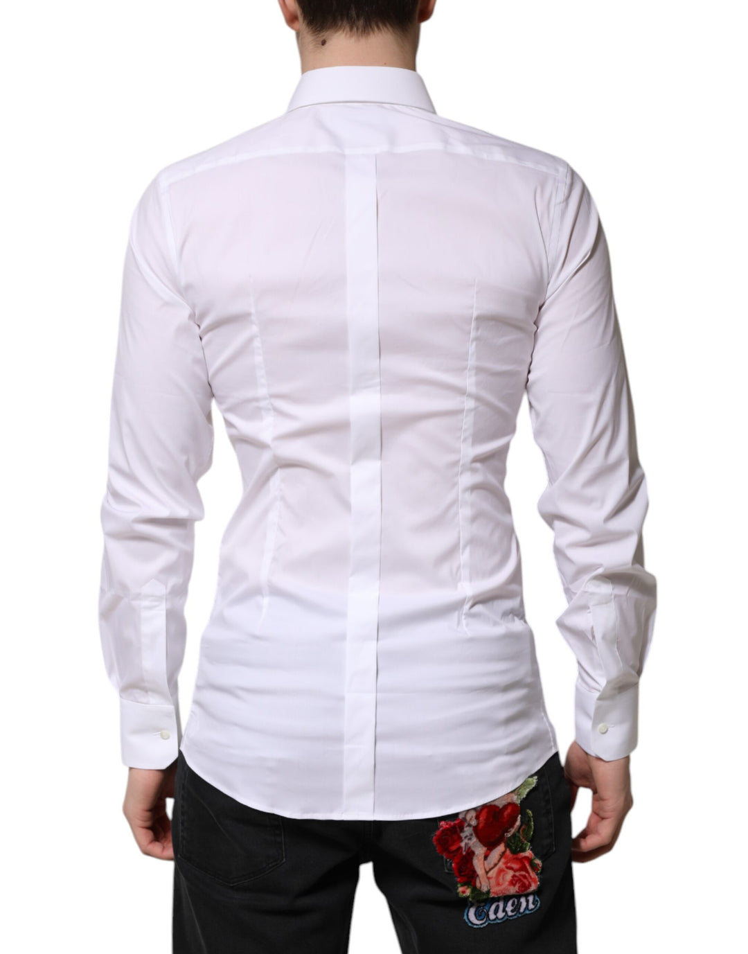 Dolce &amp; Gabbana Sample Sale Dolce &amp; Gabbana White Cotton GOLD Long Sleeves Formal Shirt - | Designer outlet