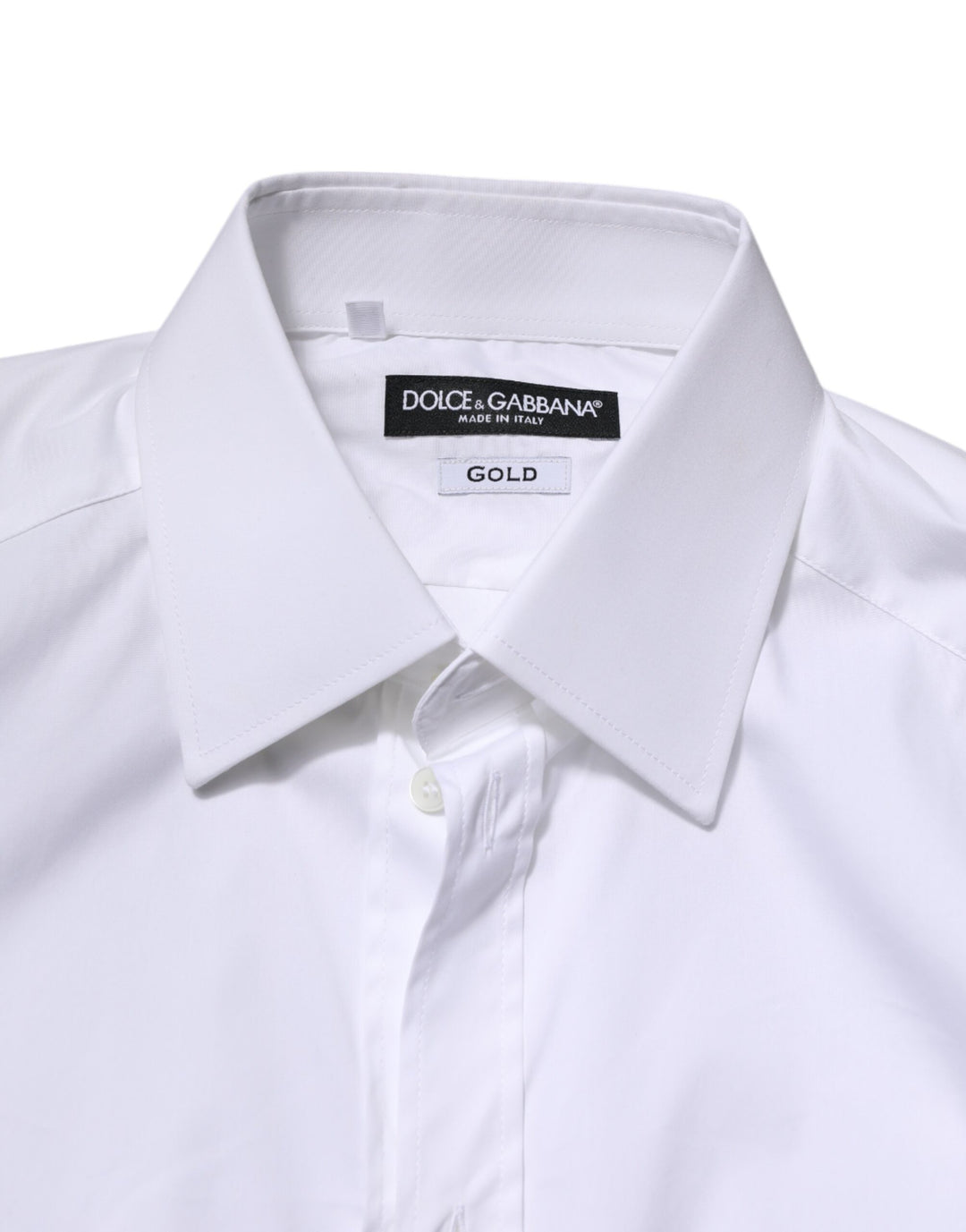 Dolce &amp; Gabbana Sample Sale Dolce &amp; Gabbana White Cotton GOLD Long Sleeves Formal Shirt - | Designer outlet