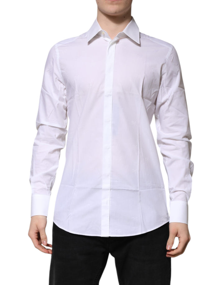 Dolce & Gabbana White Cotton GOLD Long Sleeves Formal Shirt by Dolce & Gabbana outlet now on sale