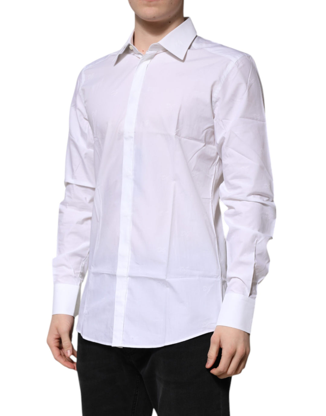Dolce & Gabbana White Cotton GOLD Long Sleeves Formal Shirt by Dolce & Gabbana outlet now on sale