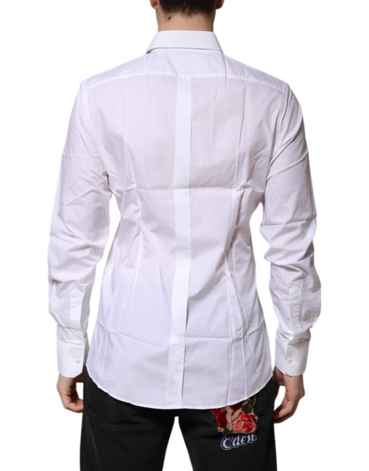 Dolce & Gabbana White Cotton GOLD Long Sleeves Formal Shirt by Dolce & Gabbana outlet now on sale