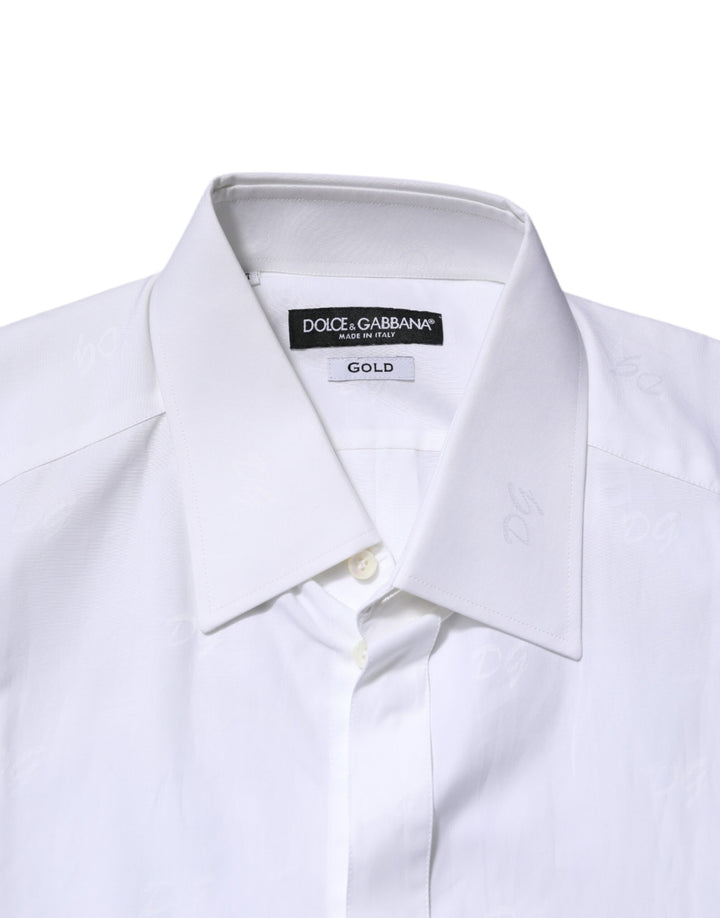 Dolce & Gabbana White Cotton GOLD Long Sleeves Formal Shirt by Dolce & Gabbana outlet now on sale
