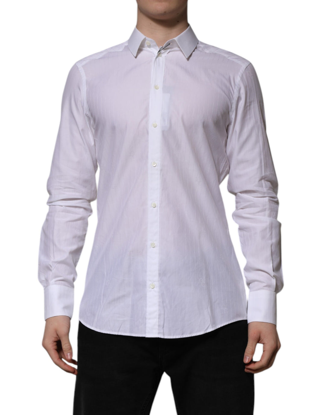Dolce & Gabbana White Cotton MARTINI Long Sleeve Formal Shirt by Dolce & Gabbana outlet now on sale