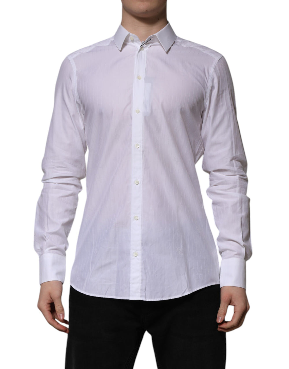 Dolce & Gabbana White Cotton MARTINI Long Sleeve Formal Shirt by Dolce & Gabbana outlet now on sale