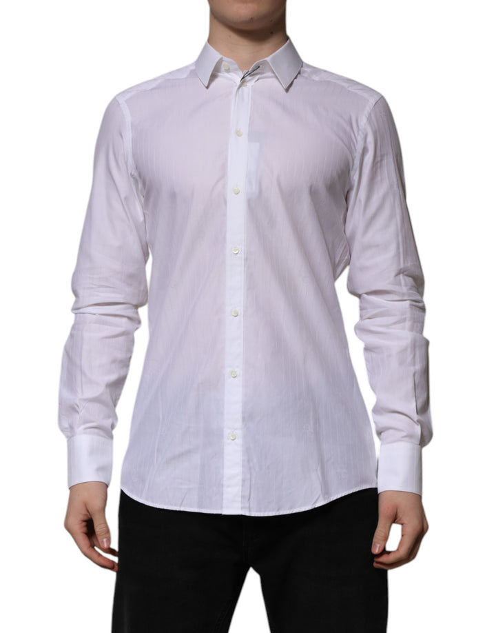 Dolce & Gabbana White Cotton MARTINI Long Sleeve Formal Shirt by Dolce & Gabbana outlet now on sale