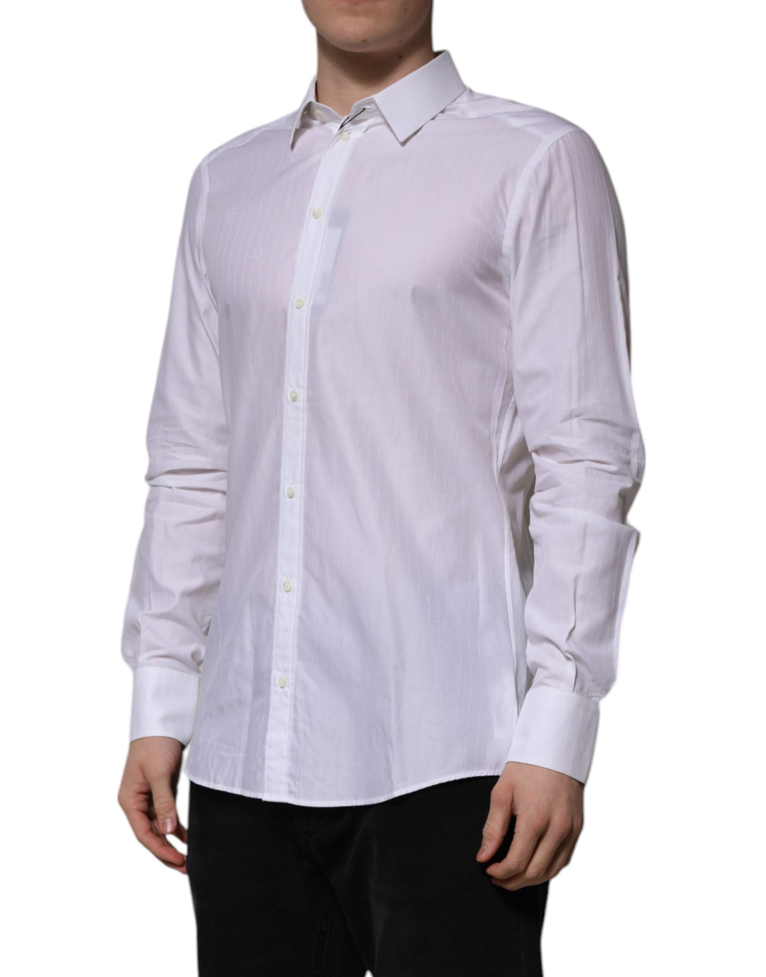Dolce & Gabbana White Cotton MARTINI Long Sleeve Formal Shirt by Dolce & Gabbana outlet now on sale