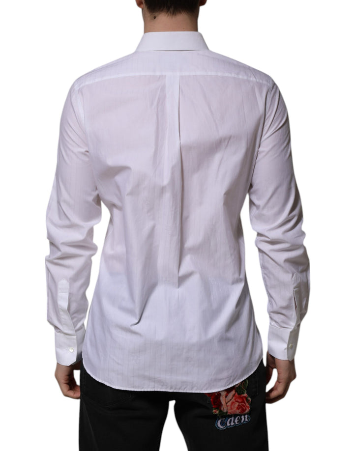 Dolce & Gabbana White Cotton MARTINI Long Sleeve Formal Shirt by Dolce & Gabbana outlet now on sale