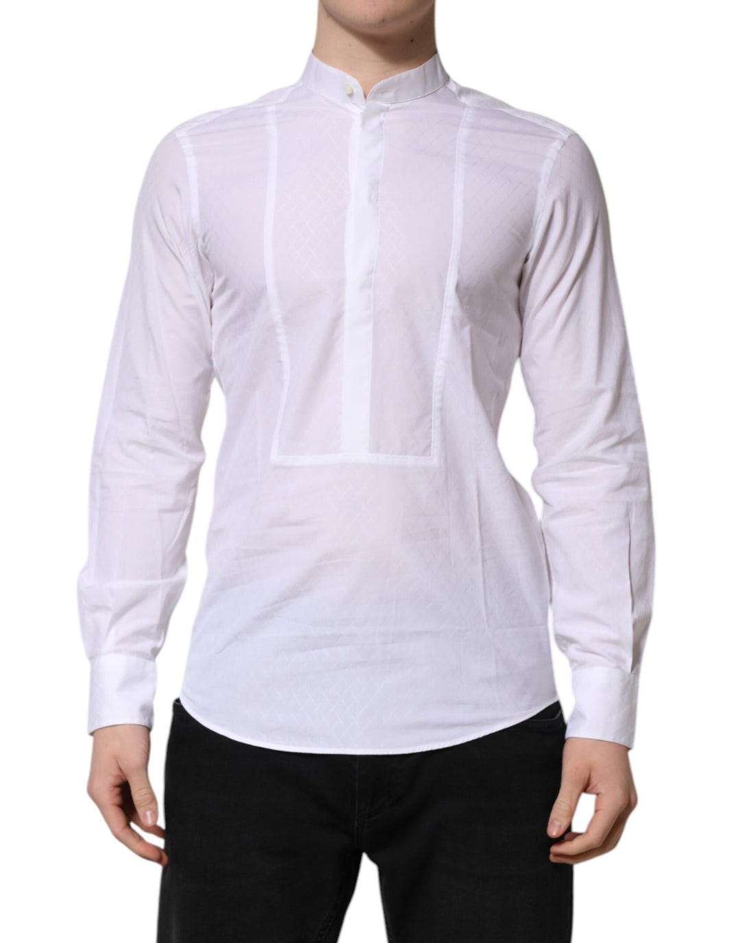 Dolce & Gabbana White Cotton Slim Long Sleeves Formal Shirt by Dolce & Gabbana outlet now on sale