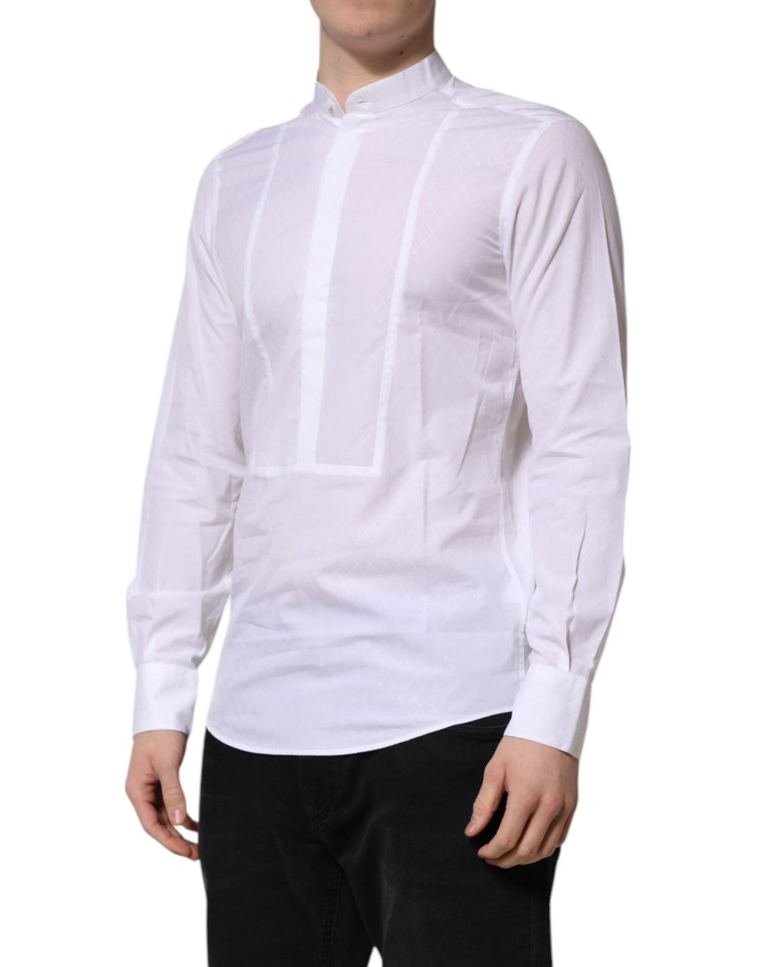 Dolce & Gabbana White Cotton Slim Long Sleeves Formal Shirt by Dolce & Gabbana outlet now on sale