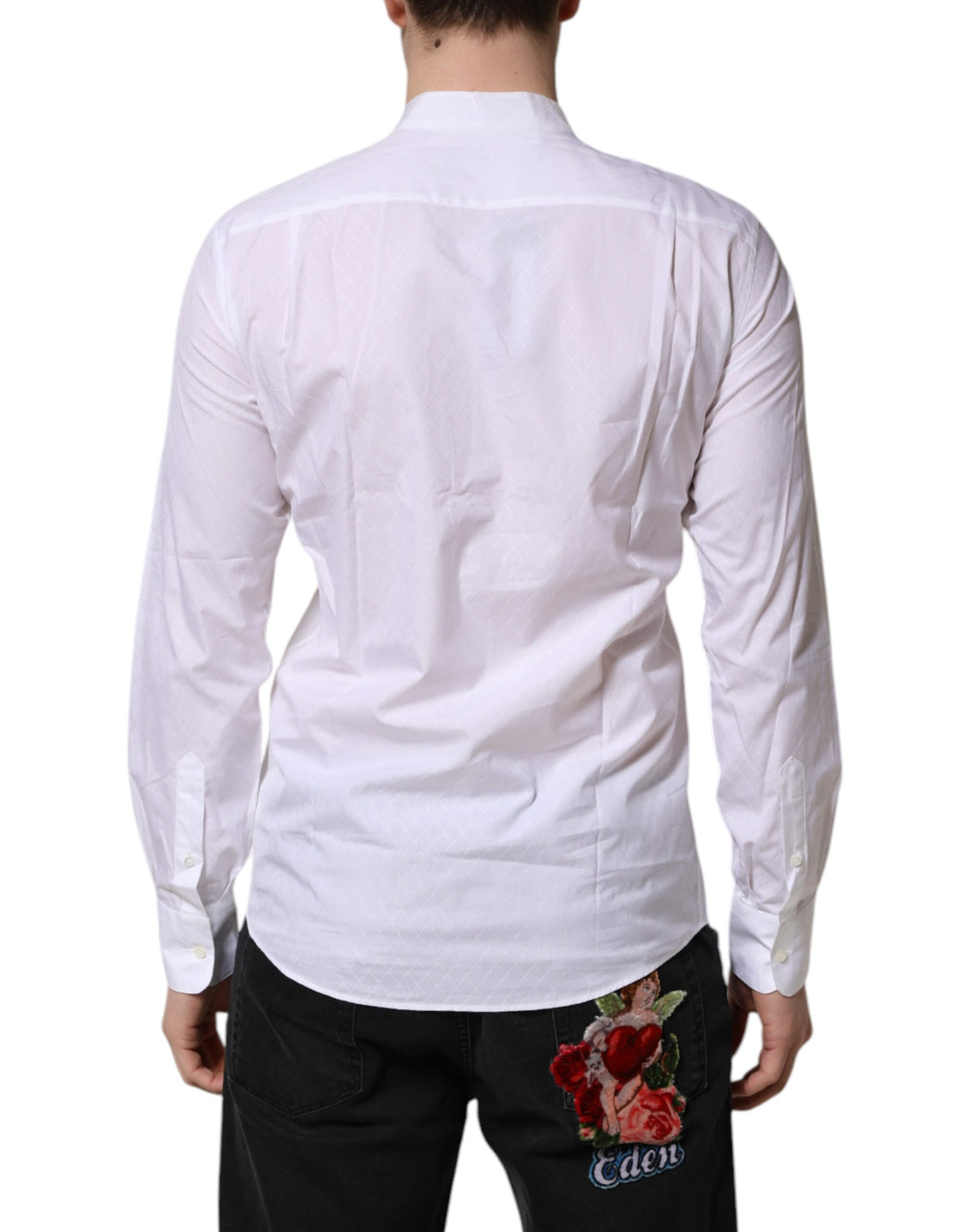 Dolce & Gabbana White Cotton Slim Long Sleeves Formal Shirt by Dolce & Gabbana outlet now on sale