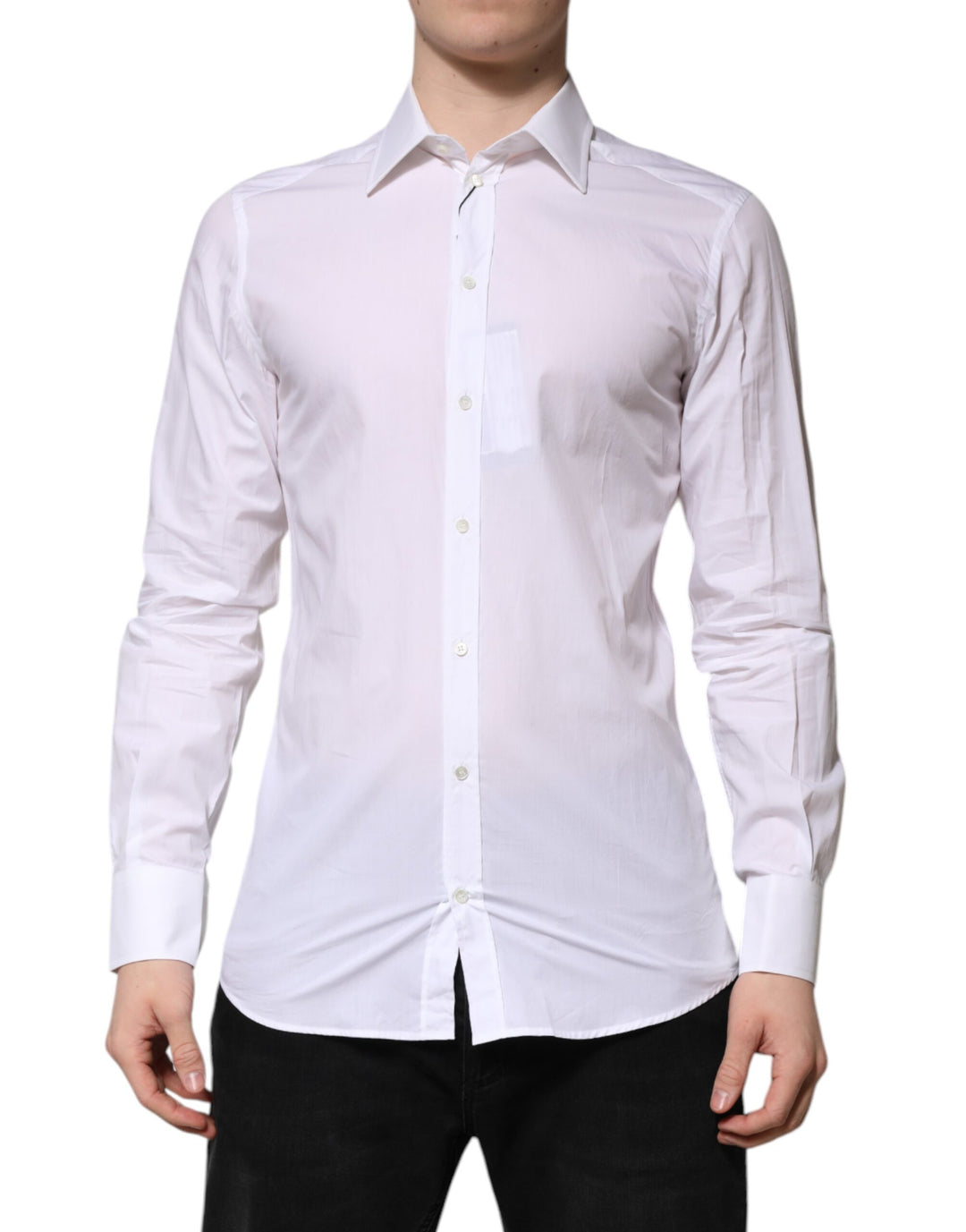 Dolce & Gabbana White GOLD Long Sleeves Dress Men Formal Shirt by Dolce & Gabbana outlet now on sale
