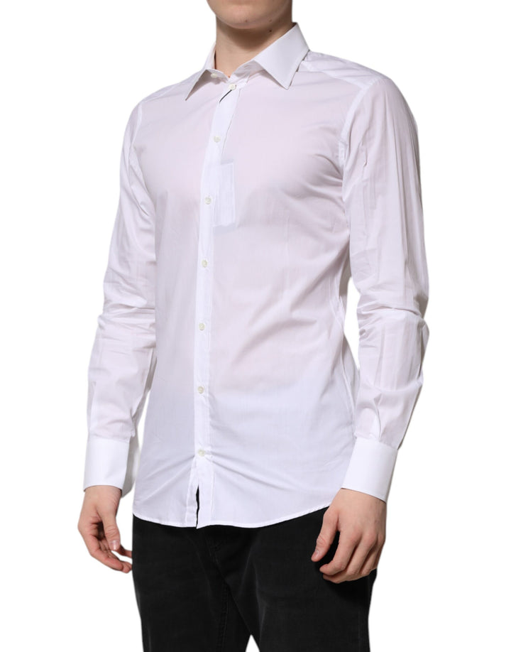 Dolce & Gabbana White GOLD Long Sleeves Dress Men Formal Shirt by Dolce & Gabbana outlet now on sale