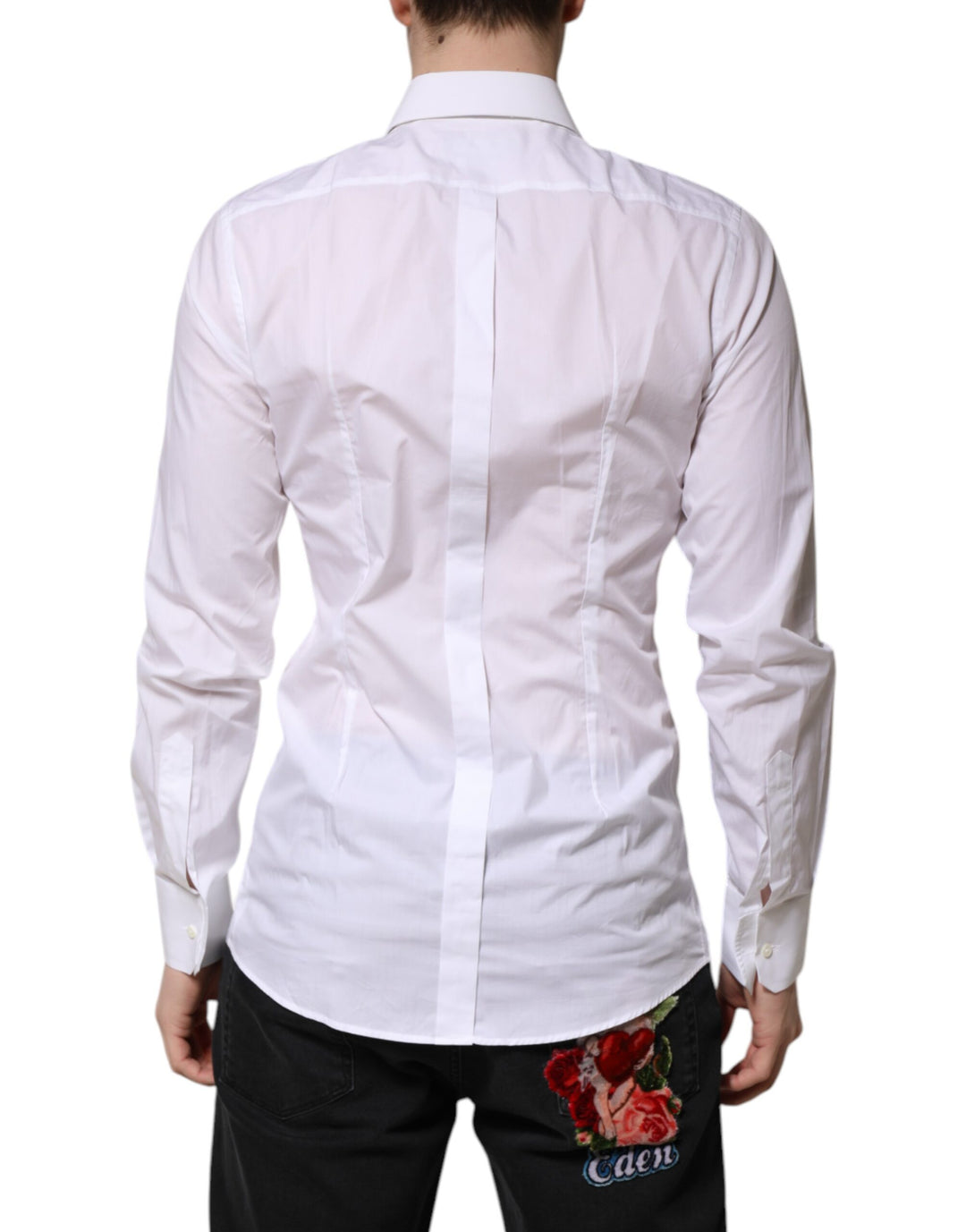 Dolce & Gabbana White GOLD Long Sleeves Dress Men Formal Shirt by Dolce & Gabbana outlet now on sale