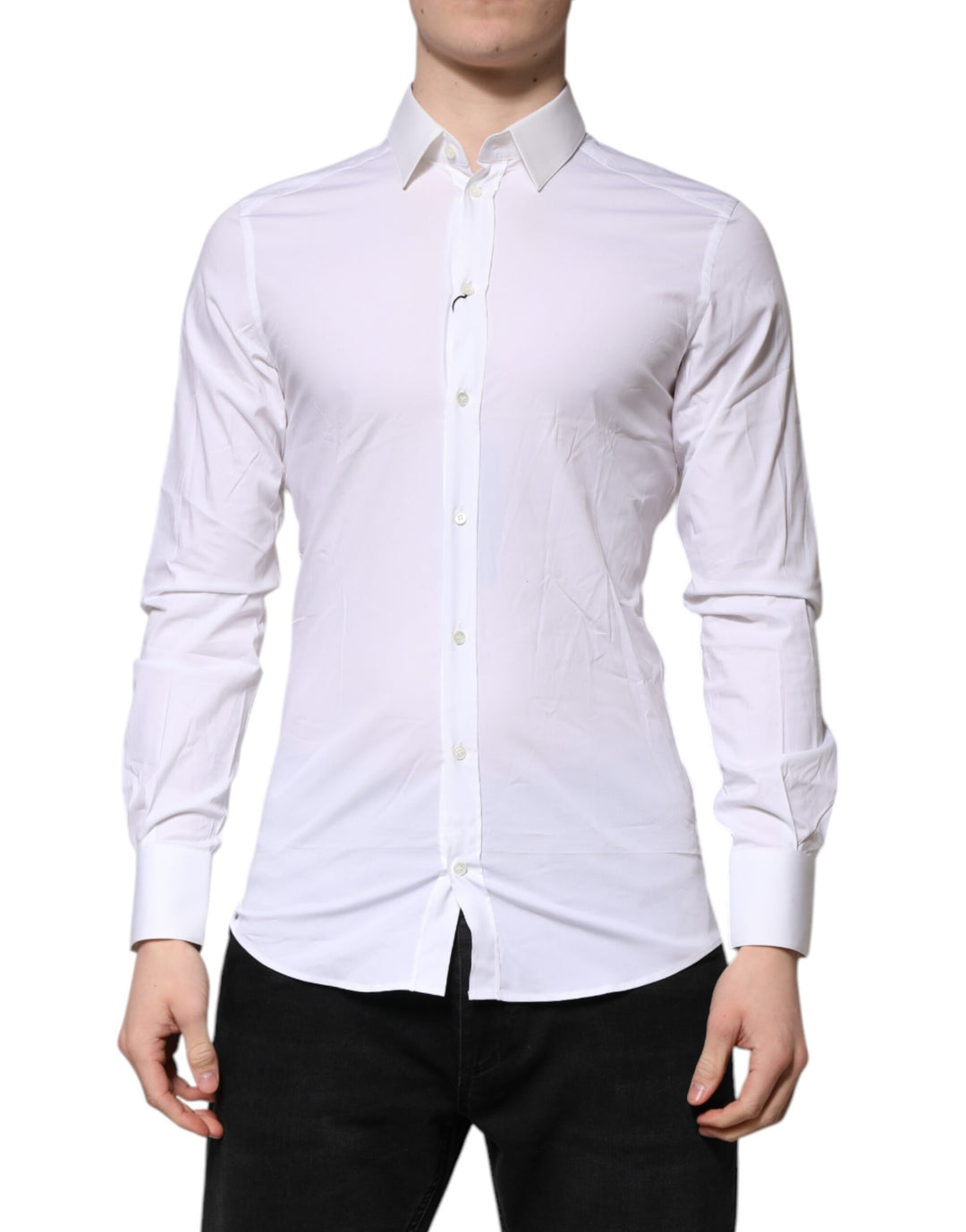 Dolce & Gabbana White GOLD Long Sleeves Dress Formal Shirt by Dolce & Gabbana outlet now on sale