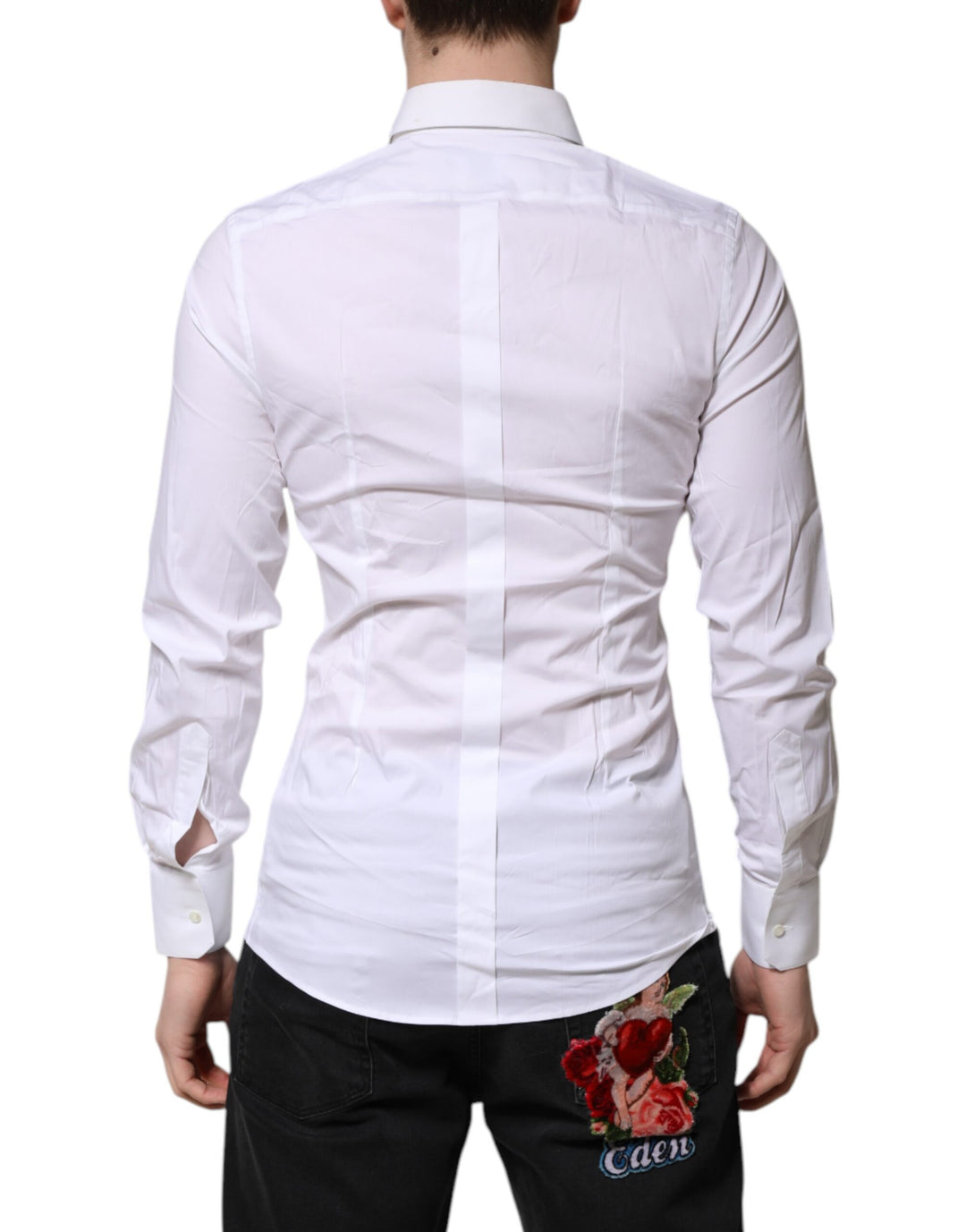 Dolce & Gabbana White GOLD Long Sleeves Dress Formal Shirt by Dolce & Gabbana outlet now on sale