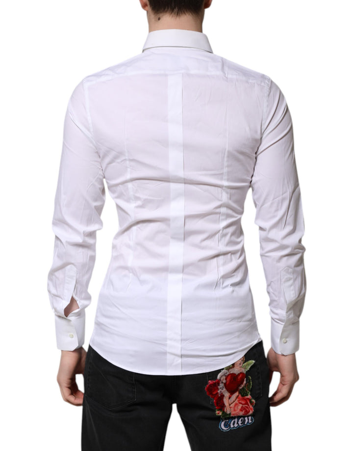 Dolce & Gabbana White GOLD Long Sleeves Dress Formal Shirt by Dolce & Gabbana outlet now on sale