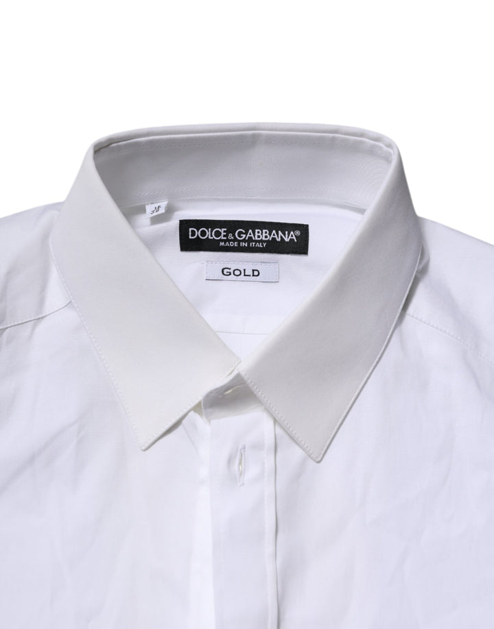 Dolce & Gabbana White GOLD Long Sleeves Dress Formal Shirt by Dolce & Gabbana outlet now on sale