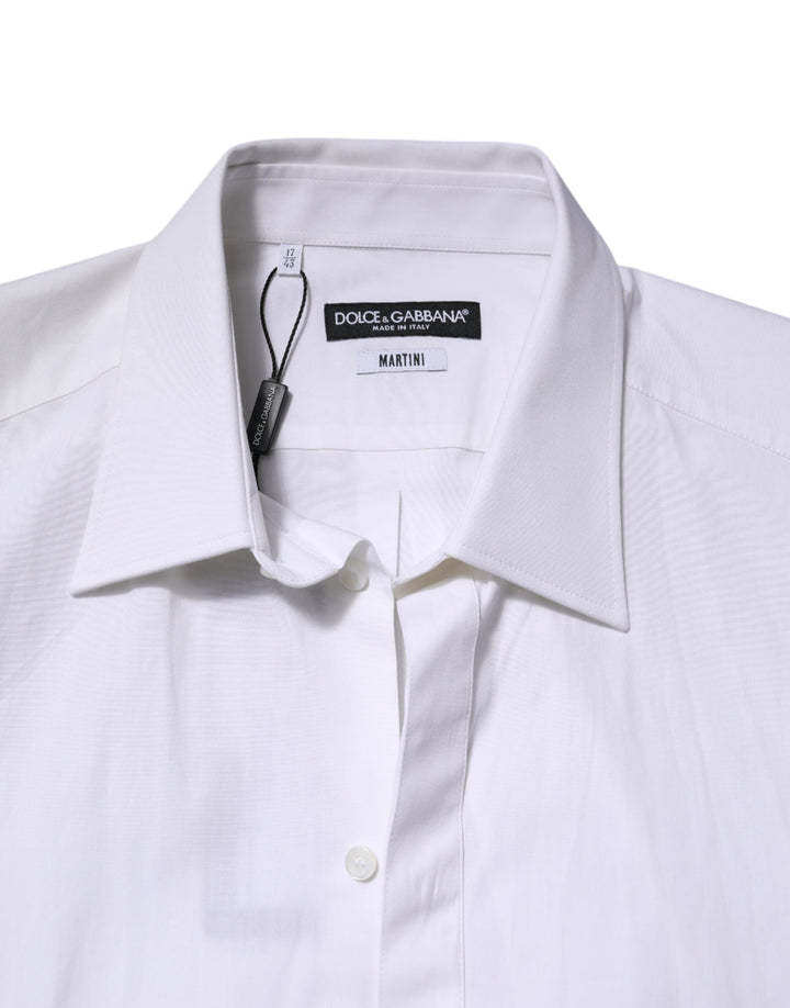 Dolce & Gabbana White MARTINI Long Sleeve Dress Formal Shirt