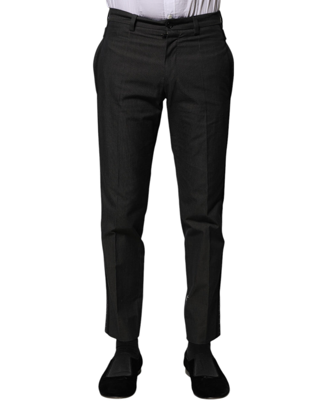 Dolce &amp; Gabbana Sample Sale Dolce &amp; Gabbana Gray Cotton Patterned Formal Pants - | Designer outlet