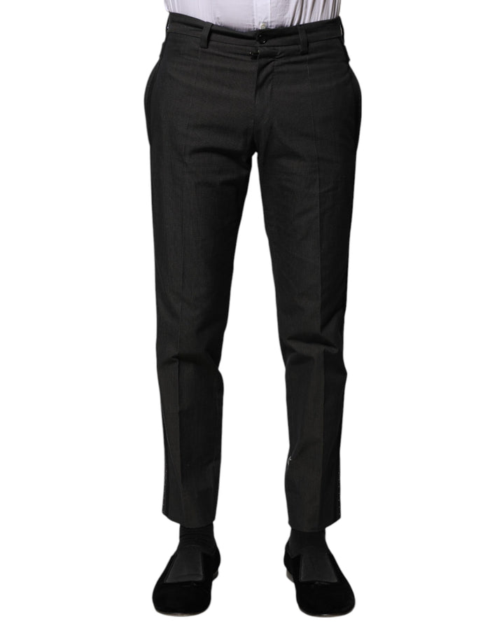 Dolce &amp; Gabbana Sample Sale Dolce &amp; Gabbana Gray Cotton Patterned Formal Pants - | Designer outlet