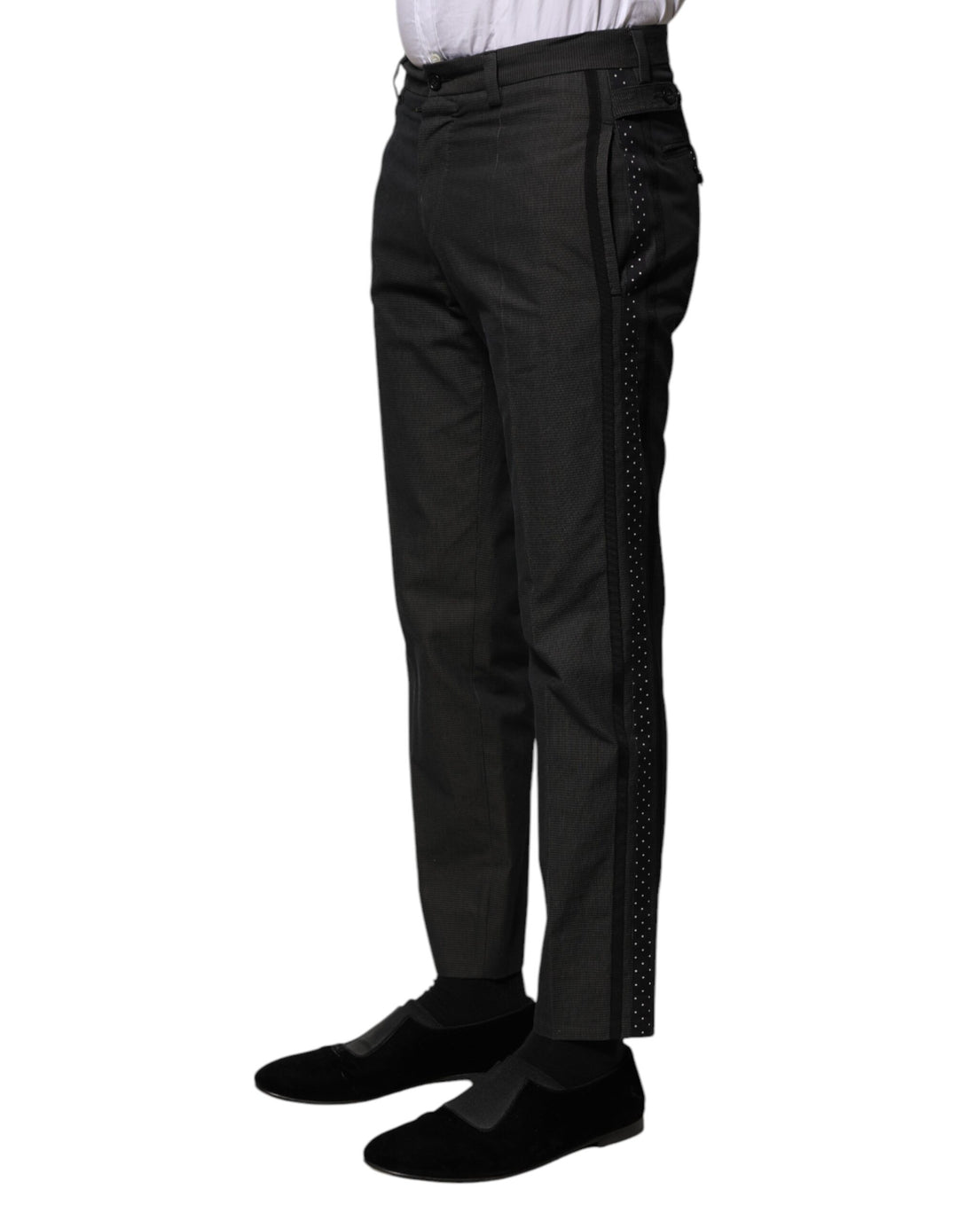 Dolce &amp; Gabbana Sample Sale Dolce &amp; Gabbana Gray Cotton Patterned Formal Pants - | Designer outlet
