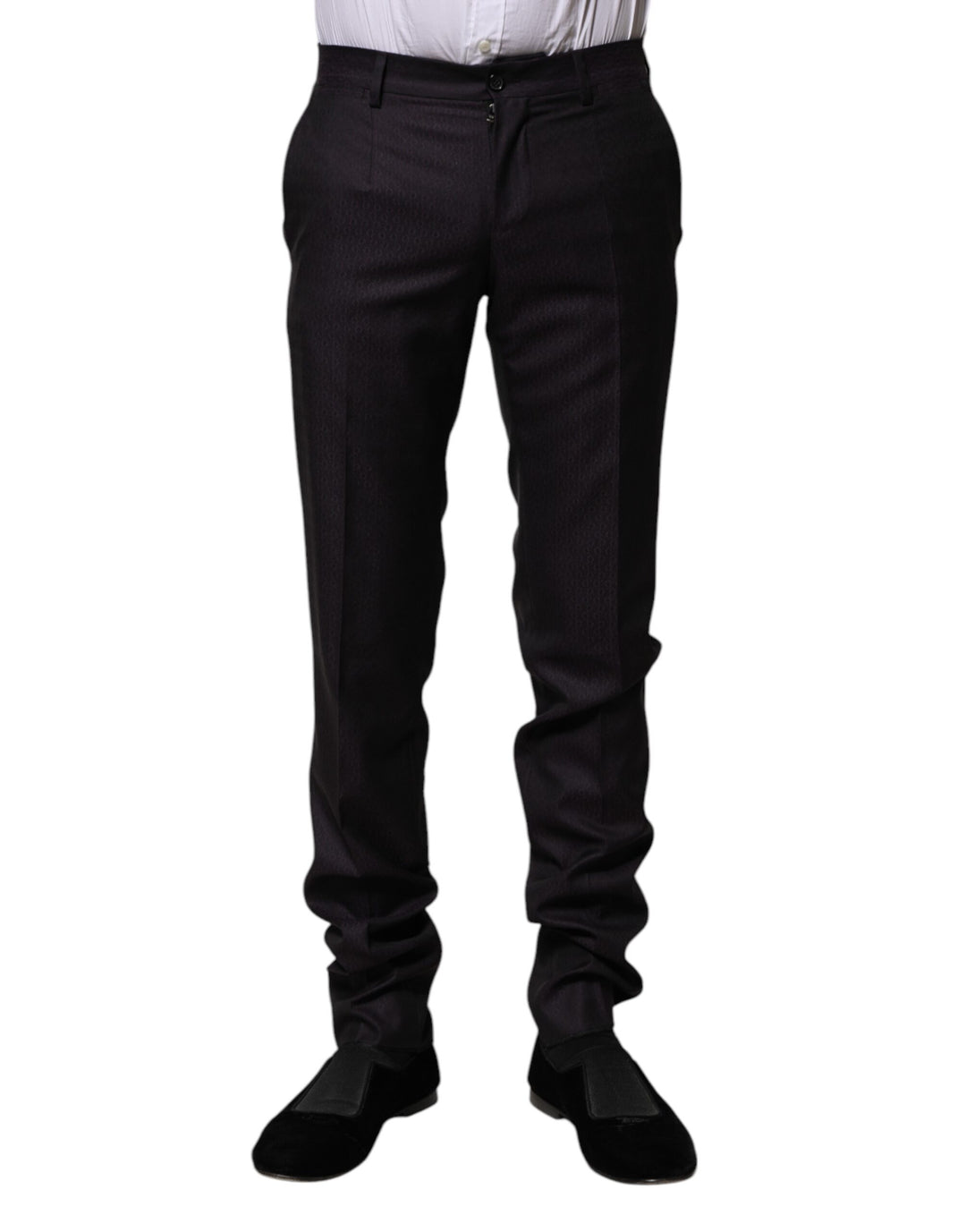 Dolce &amp; Gabbana Sample Sale Dolce &amp; Gabbana Black Wool Patterned Formal Pants - | Designer outlet
