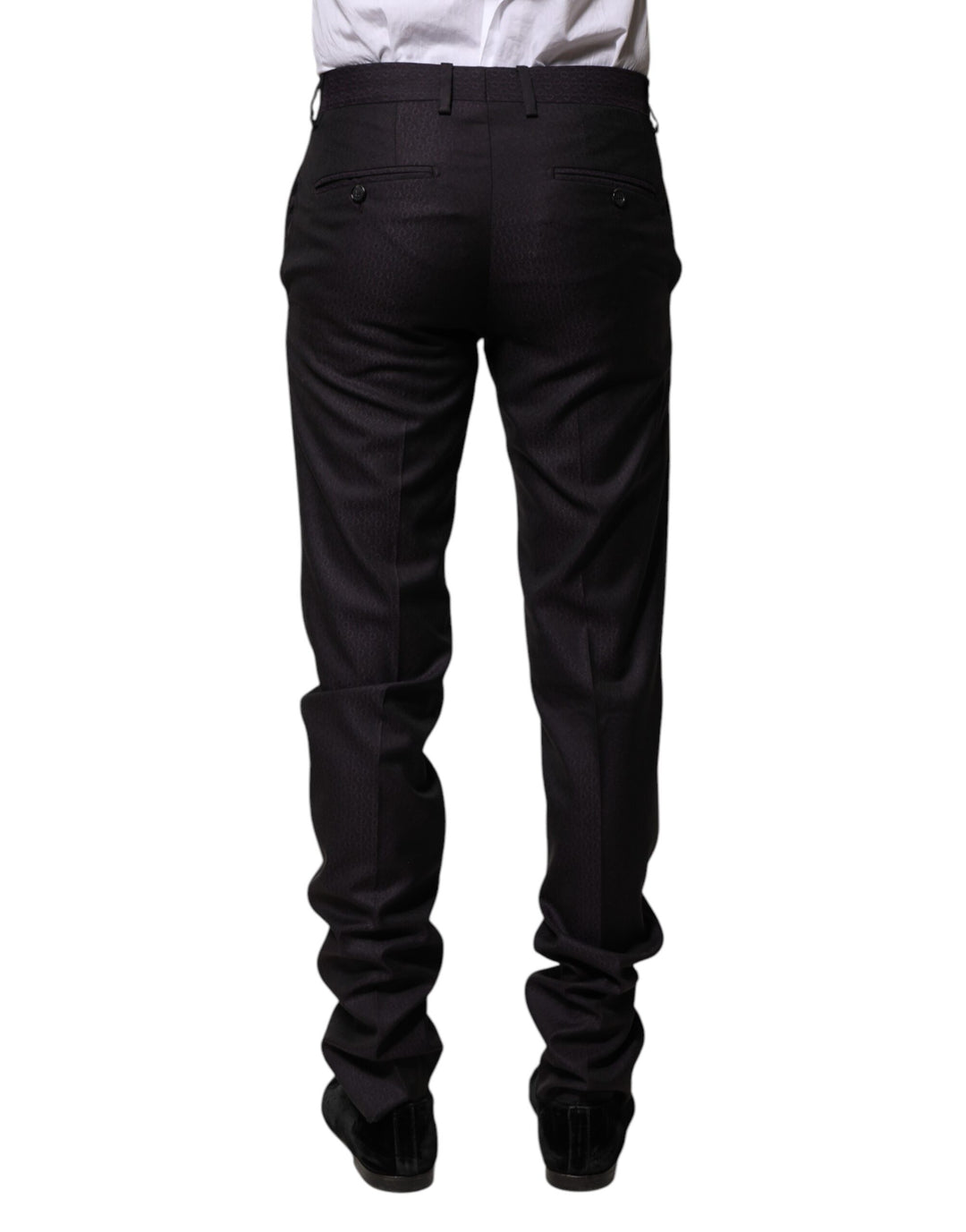 Dolce &amp; Gabbana Sample Sale Dolce &amp; Gabbana Black Wool Patterned Formal Pants - | Designer outlet