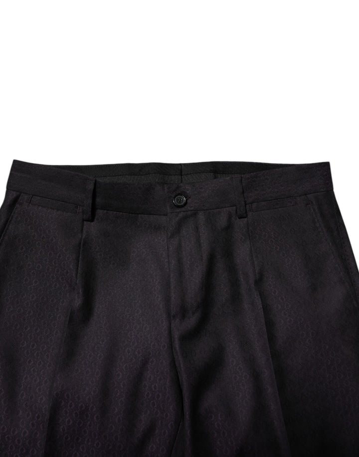 Dolce &amp; Gabbana Sample Sale Dolce &amp; Gabbana Black Wool Patterned Formal Pants - | Designer outlet