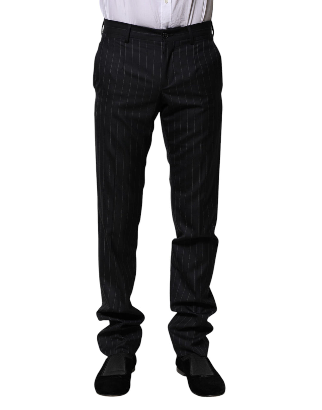 Dolce &amp; Gabbana Sample Sale Dolce &amp; Gabbana Black Wool Striped Formal Pants - | Designer outlet