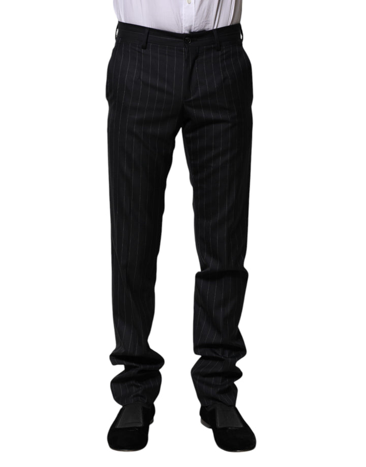 Dolce &amp; Gabbana Sample Sale Dolce &amp; Gabbana Black Wool Striped Formal Pants - | Designer outlet