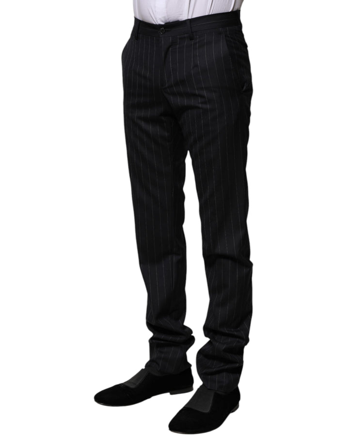 Dolce &amp; Gabbana Sample Sale Dolce &amp; Gabbana Black Wool Striped Formal Pants - | Designer outlet
