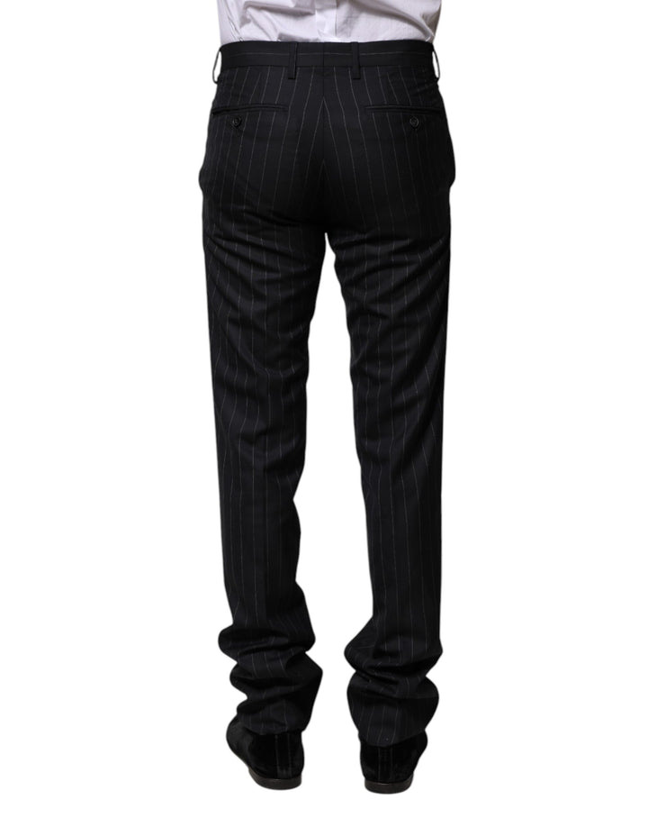 Dolce &amp; Gabbana Sample Sale Dolce &amp; Gabbana Black Wool Striped Formal Pants - | Designer outlet