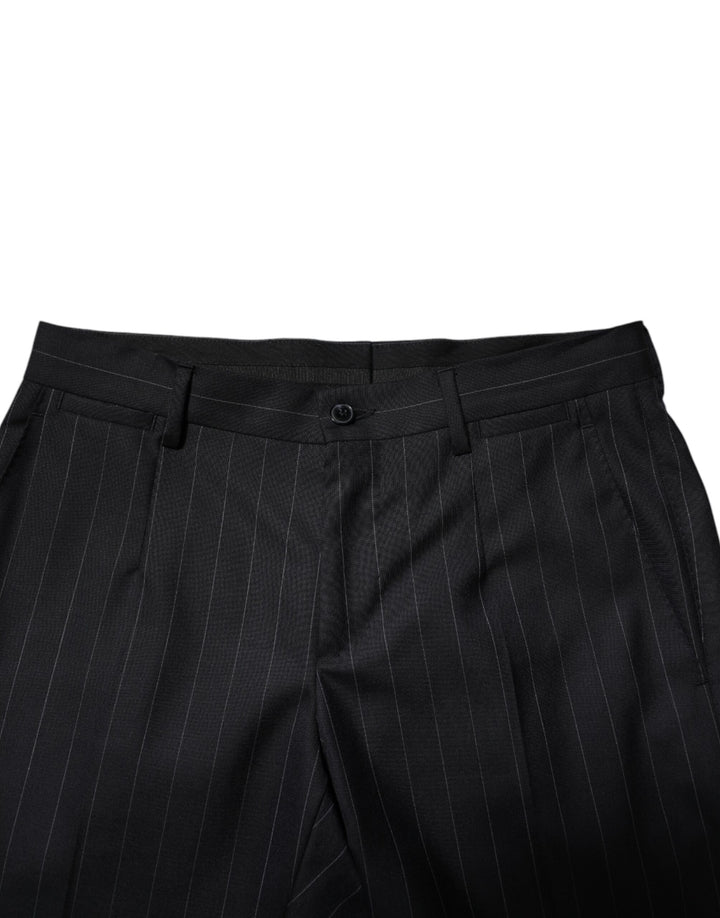 Dolce &amp; Gabbana Sample Sale Dolce &amp; Gabbana Black Wool Striped Formal Pants - | Designer outlet