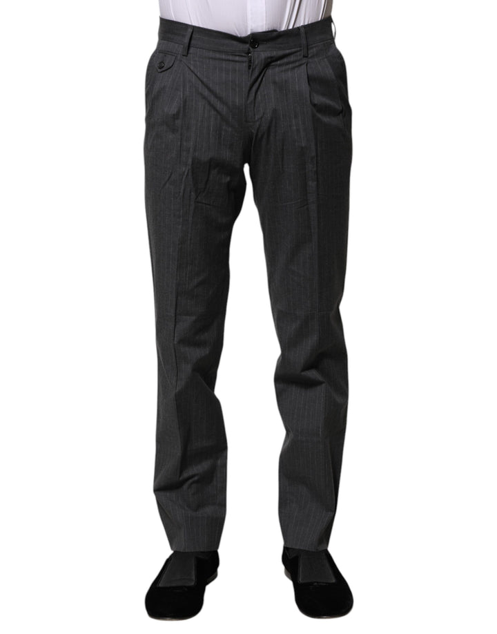 Dolce &amp; Gabbana Sample Sale Dolce &amp; Gabbana Gray Striped Cotton Formal Pants - | Designer outlet