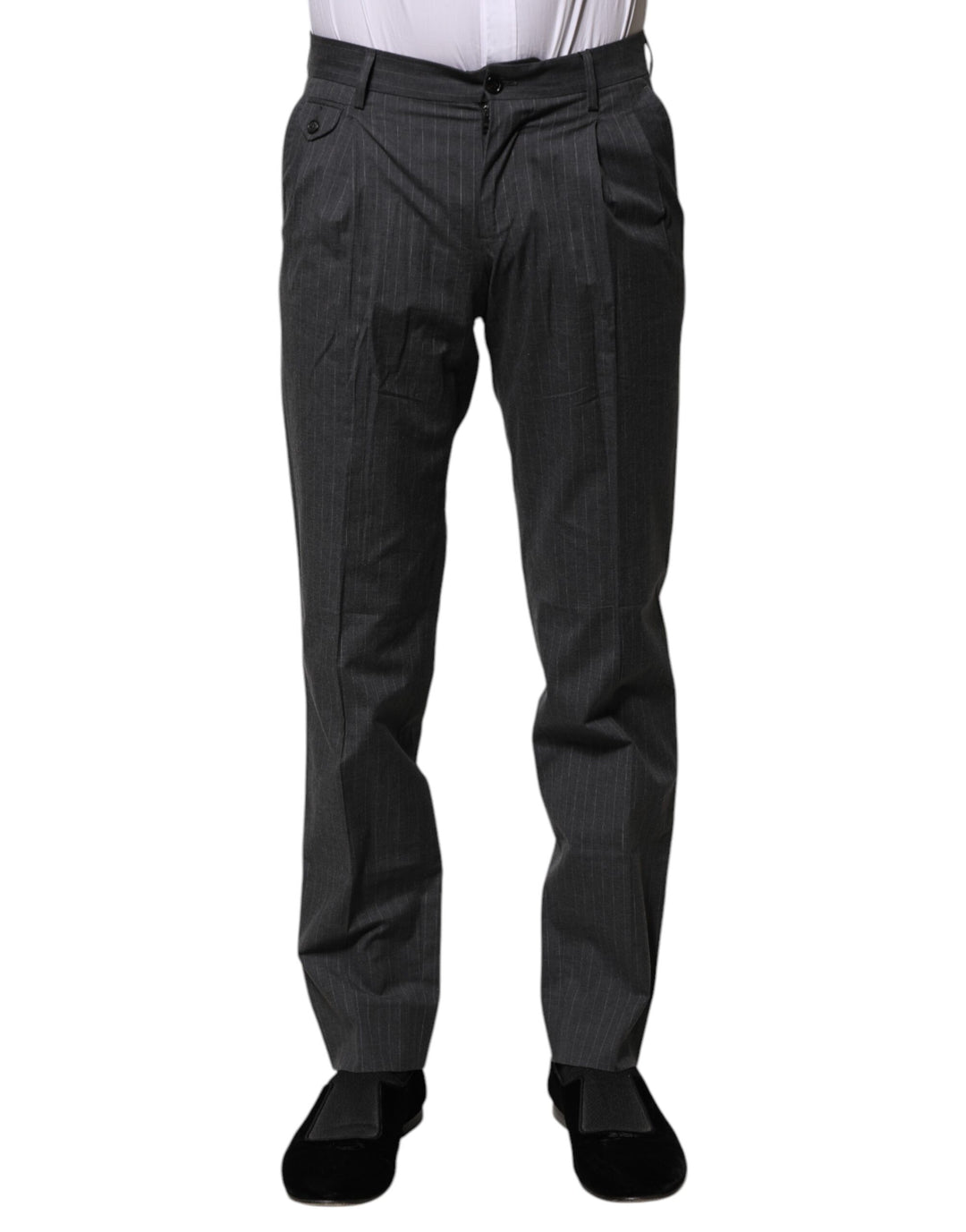 Dolce &amp; Gabbana Sample Sale Dolce &amp; Gabbana Gray Striped Cotton Formal Pants - | Designer outlet