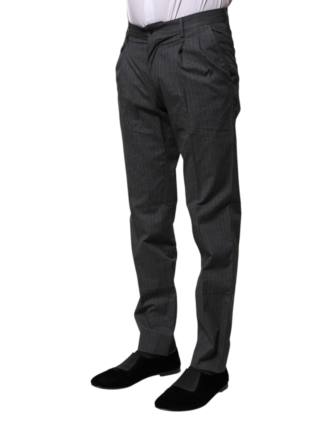 Dolce &amp; Gabbana Sample Sale Dolce &amp; Gabbana Gray Striped Cotton Formal Pants - | Designer outlet