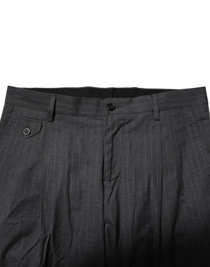 Dolce &amp; Gabbana Sample Sale Dolce &amp; Gabbana Gray Striped Cotton Formal Pants - | Designer outlet