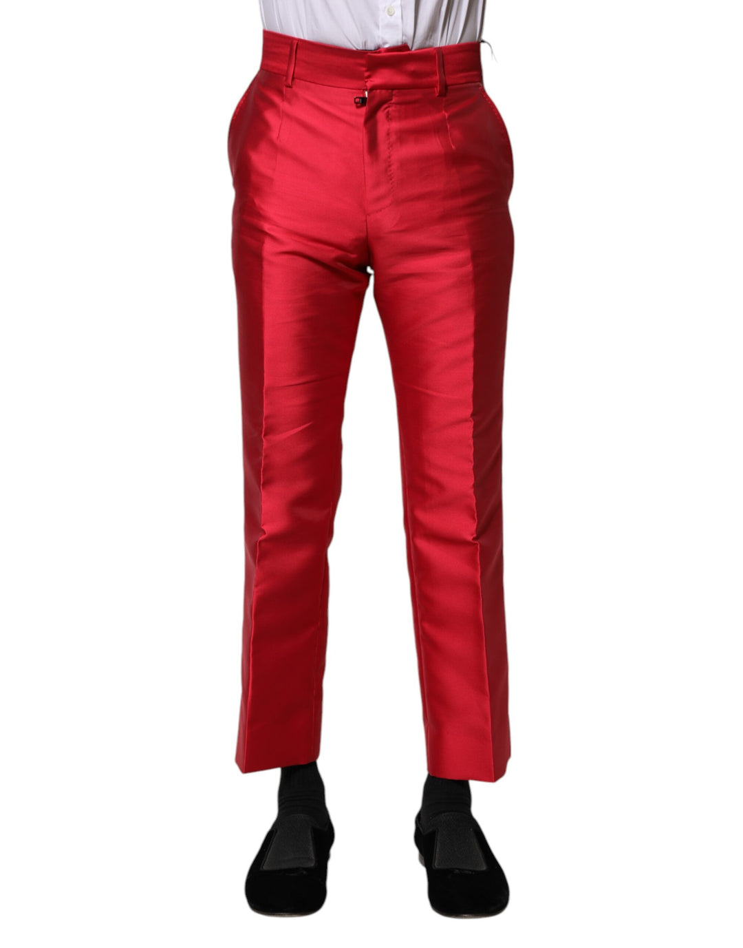 Dolce &amp; Gabbana Sample Sale Dolce &amp; Gabbana Red Polyester Cropped Dress Pants - | Designer outlet