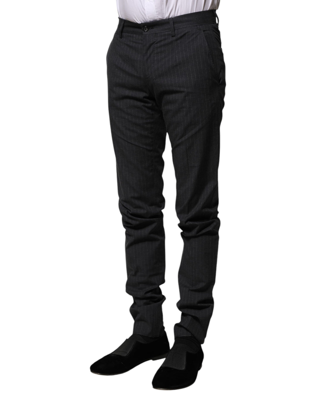 Dolce &amp; Gabbana Sample Sale Dolce &amp; Gabbana Gray Striped Cotton Formal Pants - | Designer outlet