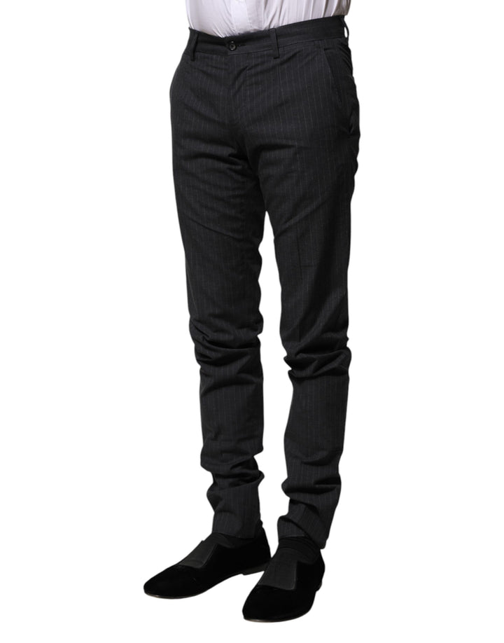 Dolce &amp; Gabbana Sample Sale Dolce &amp; Gabbana Gray Striped Cotton Formal Pants - | Designer outlet
