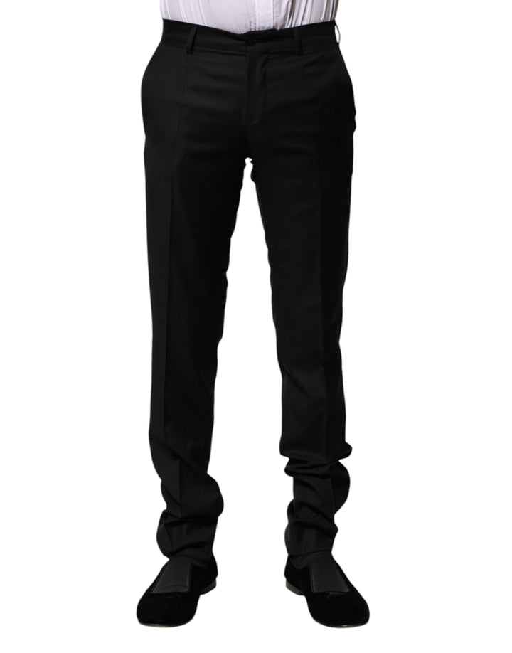 Dolce &amp; Gabbana Black Wool Formal Men Slim Pants by Dolce &amp; Gabbana outlet now on sale