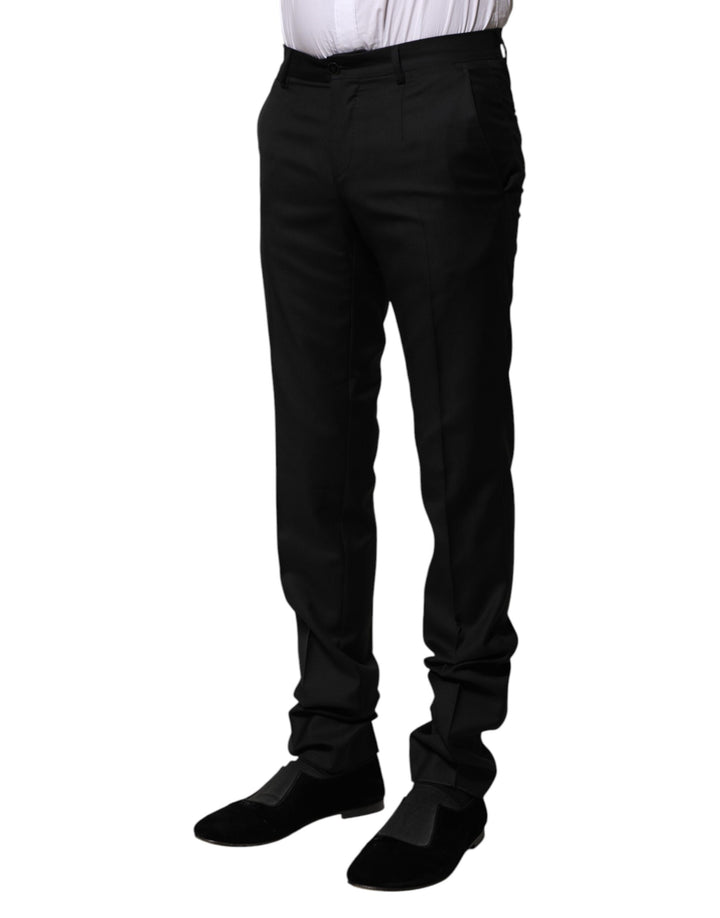 Dolce &amp; Gabbana Black Wool Formal Men Slim Pants by Dolce &amp; Gabbana outlet now on sale