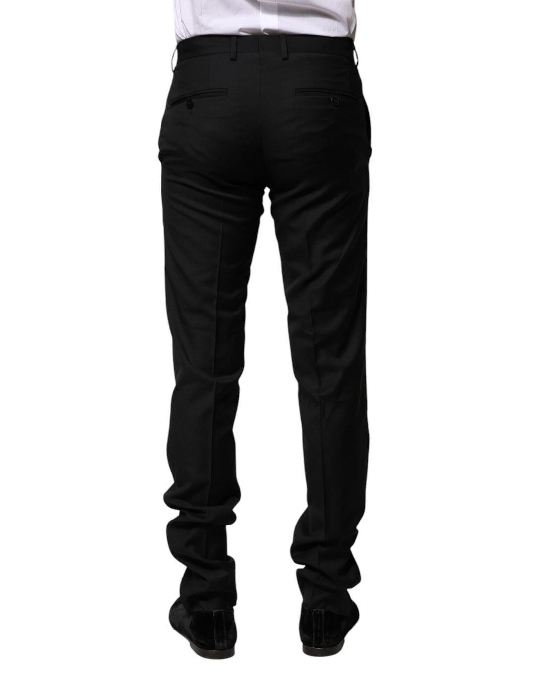 Dolce &amp; Gabbana Black Wool Formal Men Slim Pants by Dolce &amp; Gabbana outlet now on sale