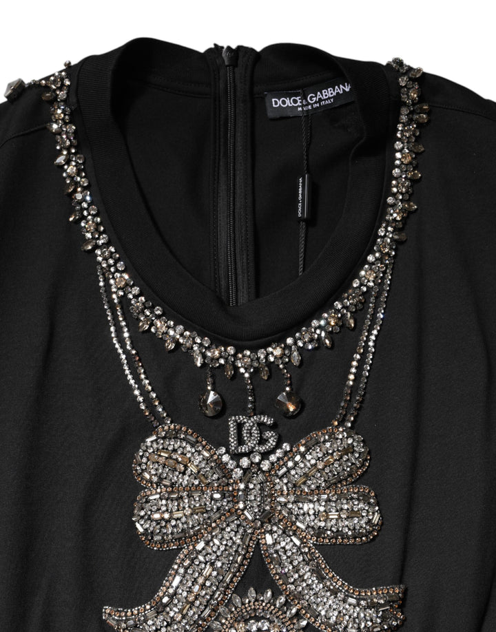 Dolce &amp; Gabbana Sample Sale Dolce &amp; Gabbana Black Cotton Rhinestone Embellished Tank Top - | Designer outlet