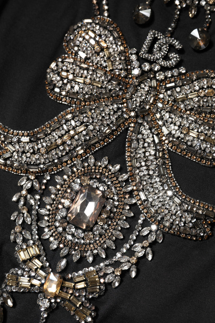 Dolce &amp; Gabbana Sample Sale Dolce &amp; Gabbana Black Cotton Rhinestone Embellished Tank Top - | Designer outlet