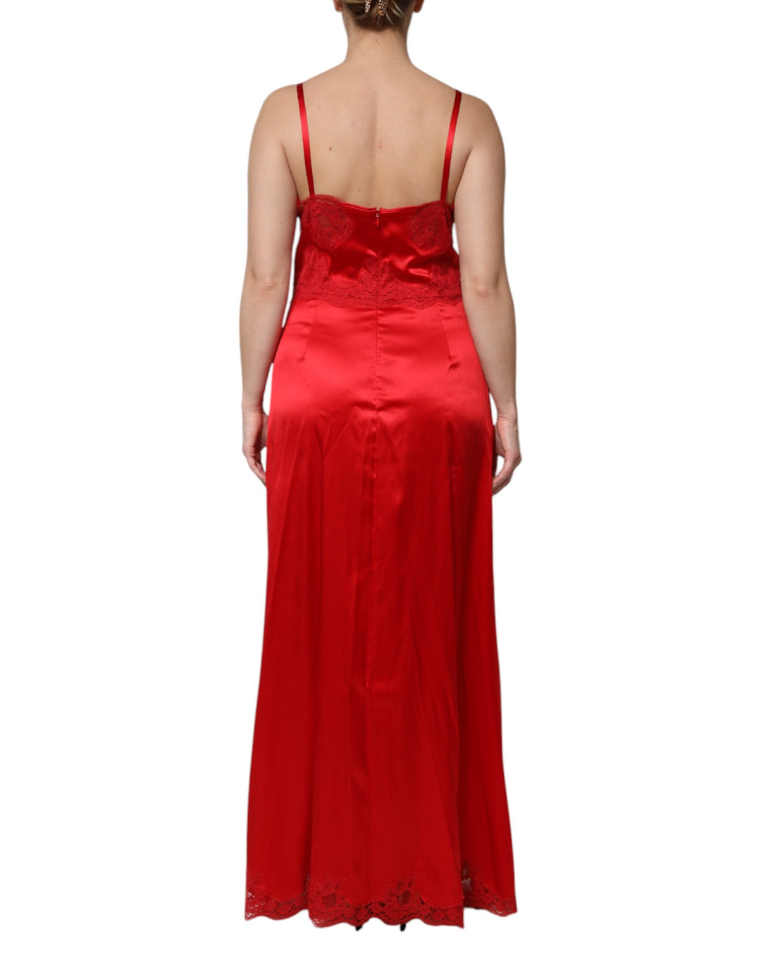 Dolce &amp; Gabbana Red Silk Sleeveless Maxi Long Dress by Dolce &amp; Gabbana outlet now on sale