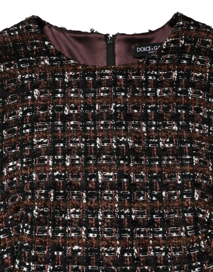 Dolce &amp; Gabbana Multicolor Sleeveless Mini Tweed A-line Dress by Dolce &amp; Gabbana outlet now on sale