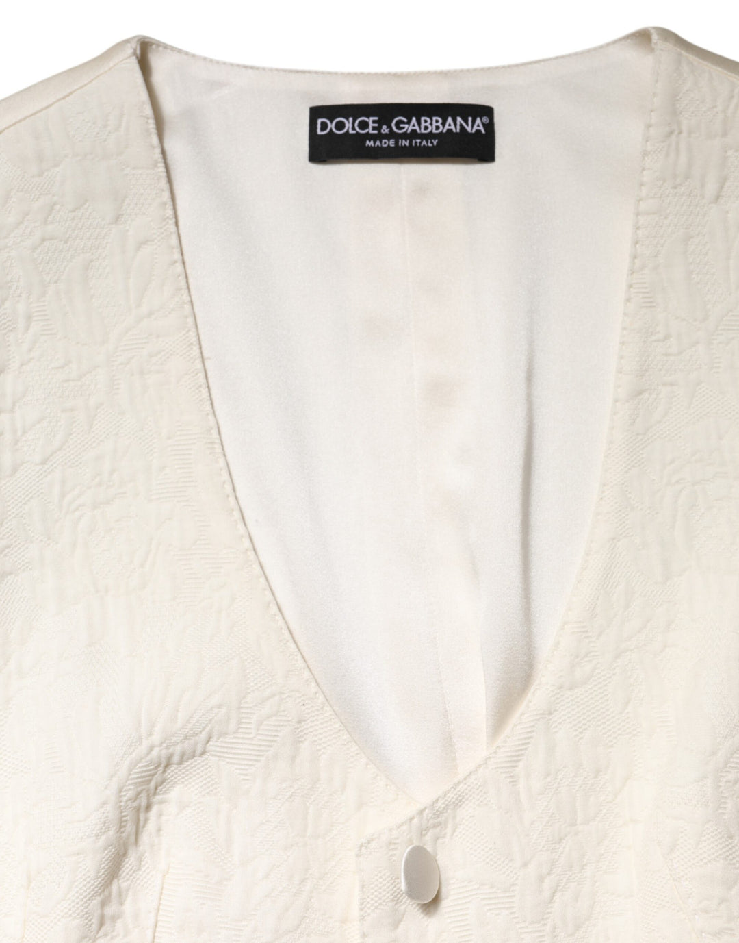 Dolce &amp; Gabbana Sample Sale Dolce &amp; Gabbana Ivory Cotton Button Down Sleeveless Vest Top - | Designer outlet