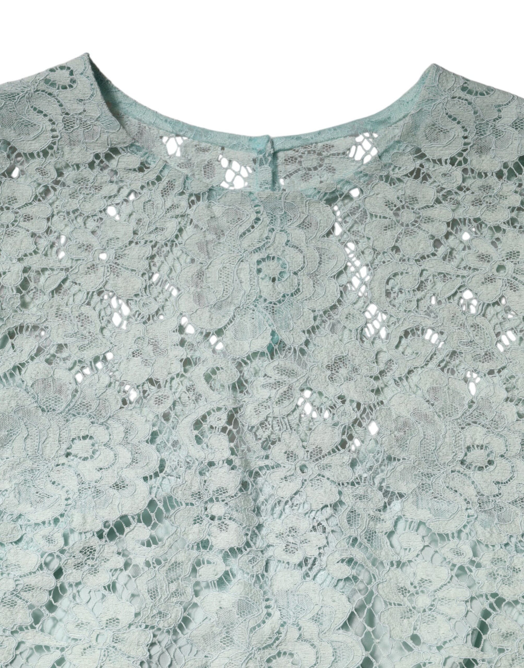 Dolce &amp; Gabbana Sample Sale Dolce &amp; Gabbana Mint Green Floral Lace Cotton Blouse Top - | Designer outlet